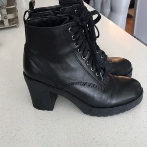 Steve Madden Leather Heeled Combat boots